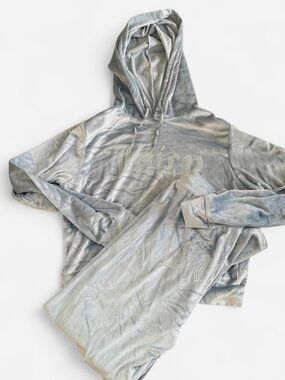 Juicy Couture light blue Velour Hooded Sweater
